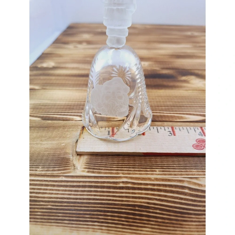Glass Santa bell, Santa handle is frosted glass the bell has frosted‎ Santa Side